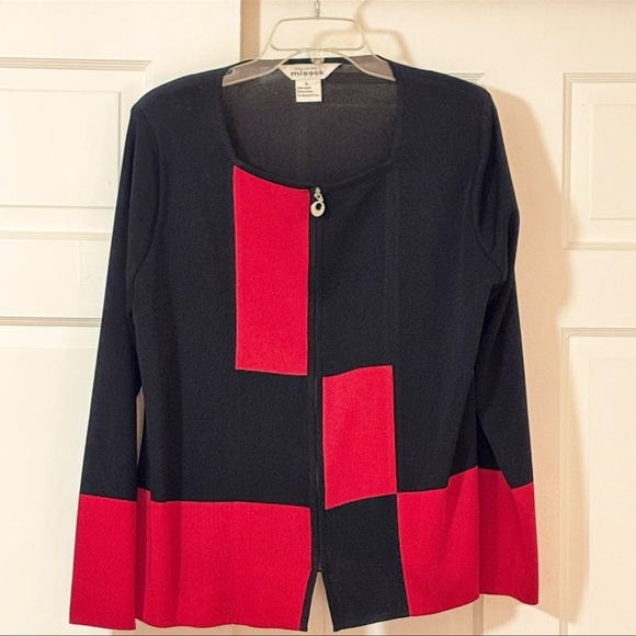Exclusively Misook Designer Red and Black Blazer New Without Tags Size Large - Picture 7 of 10
